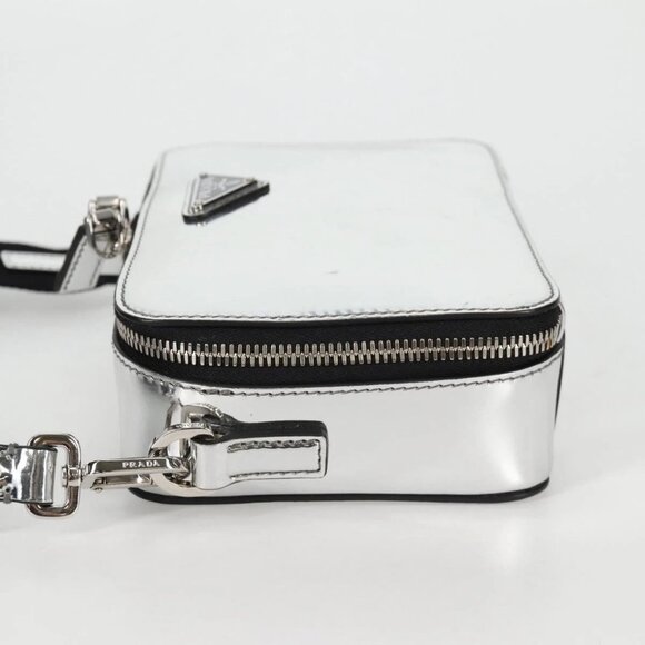 PRADA Shoulder Bag Leather Silver 2VH070 Auth 142285M - Picture 5 of 16